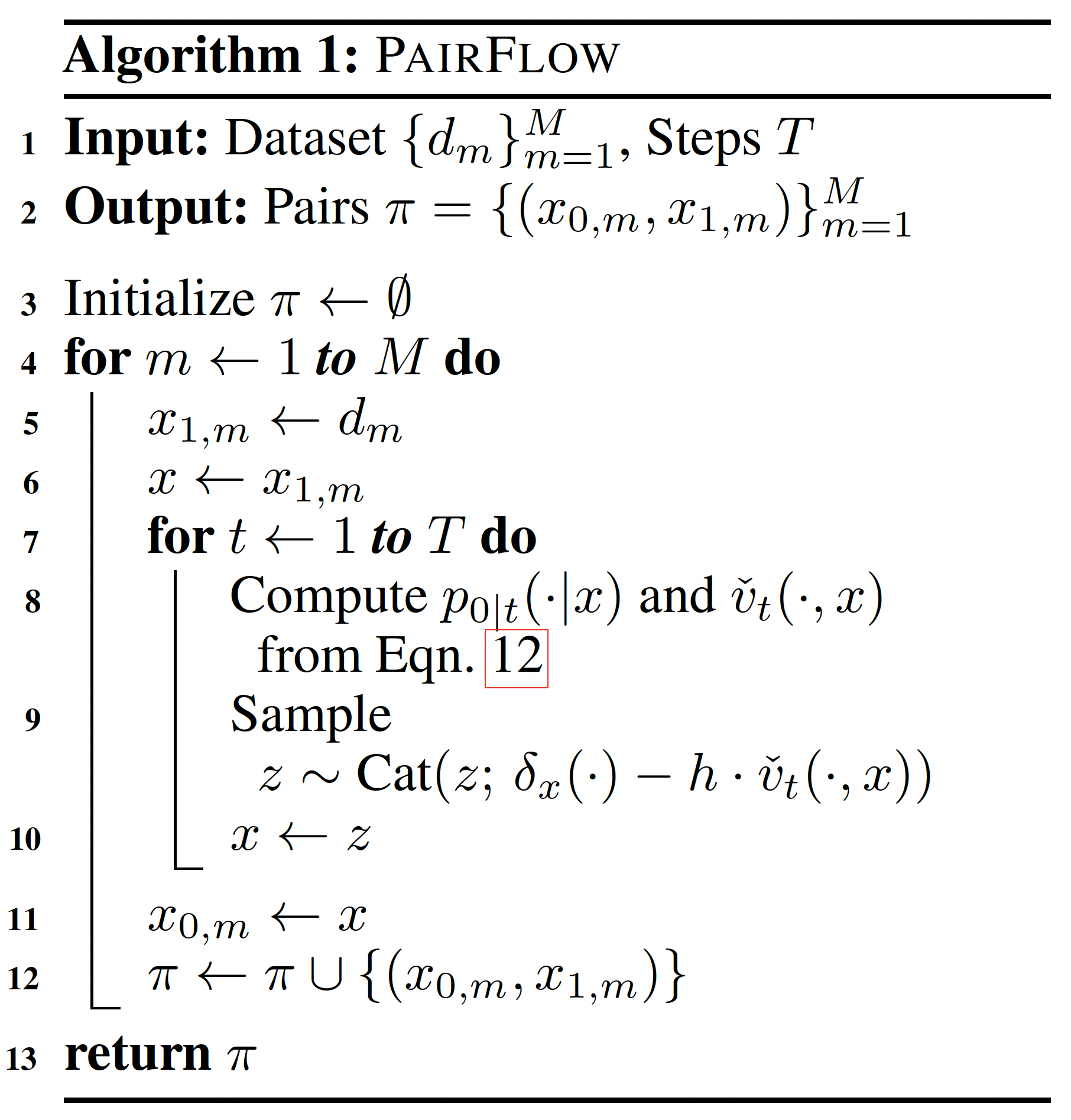 Algorithm 1: PairFlow Source-Target Coupling
